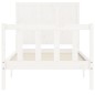 vidaXL Estructura de cama individual con cabecero madera maciza blanco vidaXL Estructura de cama individual con cabecero madera maciza blanco