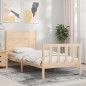 vidaXL Estructura de cama con cabecero madera maciza 100x200 cm vidaXL Estructura de cama con cabecero madera maciza 100x200 cm