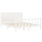 vidaXL Estructura de cama matrimonio con cabecero madera maciza blanco vidaXL Estructura de cama matrimonio con cabecero madera maciza blanco