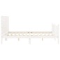 vidaXL Estructura de cama matrimonio con cabecero madera maciza blanco vidaXL Estructura de cama matrimonio con cabecero madera maciza blanco
