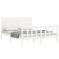 vidaXL Estructura de cama con cabecero madera maciza blanco 160x200 cm vidaXL Estructura de cama con cabecero madera maciza blanco 160x200 cm