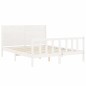 vidaXL Estructura de cama con cabecero madera maciza blanco 160x200 cm vidaXL Estructura de cama con cabecero madera maciza blanco 160x200 cm