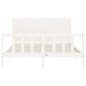 vidaXL Estructura de cama con cabecero madera maciza blanco 160x200 cm vidaXL Estructura de cama con cabecero madera maciza blanco 160x200 cm