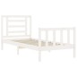 vidaXL Estructura de cama con cabecero madera maciza blanco