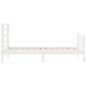 vidaXL Estructura de cama con cabecero madera maciza blanco