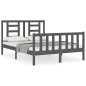 vidaXL Estructura cama de matrimonio con cabecero madera maciza gris vidaXL Estructura cama de matrimonio con cabecero madera maciza gris