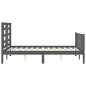 vidaXL Estructura cama de matrimonio con cabecero madera maciza gris vidaXL Estructura cama de matrimonio con cabecero madera maciza gris