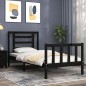 vidaXL Estructura de cama con cabecero madera maciza negro 90x200 cm vidaXL Estructura de cama con cabecero madera maciza negro 90x200 cm