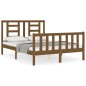 vidaXL Estructura cama y cabecero madera maciza marrón miel 120x200 cm vidaXL Estructura cama y cabecero madera maciza marrón miel 120x200 cm