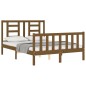 vidaXL Estructura cama y cabecero madera maciza marrón miel 120x200 cm vidaXL Estructura cama y cabecero madera maciza marrón miel 120x200 cm