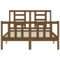 vidaXL Estructura cama y cabecero madera maciza marrón miel 120x200 cm vidaXL Estructura cama y cabecero madera maciza marrón miel 120x200 cm