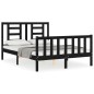 vidaXL Estructura de cama con cabecero madera maciza negro 140x200 cm vidaXL Estructura de cama con cabecero madera maciza negro 140x200 cm