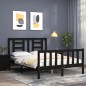 vidaXL Estructura de cama con cabecero madera maciza negro 140x200 cm vidaXL Estructura de cama con cabecero madera maciza negro 140x200 cm