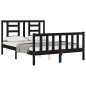 vidaXL Estructura de cama con cabecero madera maciza negro 140x200 cm vidaXL Estructura de cama con cabecero madera maciza negro 140x200 cm