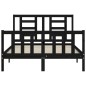 vidaXL Estructura de cama con cabecero madera maciza negro 140x200 cm vidaXL Estructura de cama con cabecero madera maciza negro 140x200 cm