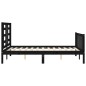 vidaXL Estructura de cama con cabecero madera maciza negro 140x200 cm vidaXL Estructura de cama con cabecero madera maciza negro 140x200 cm