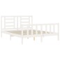 vidaXL Estructura de cama matrimonio con cabecero madera maciza blanco vidaXL Estructura de cama matrimonio con cabecero madera maciza blanco