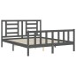 vidaXL Estructura de cama con cabecero madera maciza gris 160x200 cm