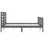 vidaXL Estructura de cama con cabecero madera maciza gris 160x200 cm