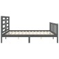 vidaXL Estructura cama de matrimonio con cabecero madera maciza gris