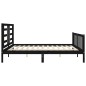 vidaXL Estructura cama de matrimonio con cabecero madera maciza negro vidaXL Estructura cama de matrimonio con cabecero madera maciza negro