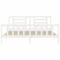 vidaXL Estructura de cama con cabecero madera maciza blanco 200x200 cm vidaXL Estructura de cama con cabecero madera maciza blanco 200x200 cm