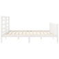 vidaXL Estructura de cama con cabecero madera maciza blanco 200x200 cm vidaXL Estructura de cama con cabecero madera maciza blanco 200x200 cm