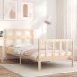 vidaXL Estructura de cama con cabecero madera maciza 100x200 cm