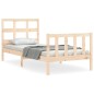 vidaXL Estructura de cama con cabecero madera maciza 100x200 cm