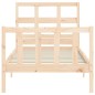 vidaXL Estructura de cama con cabecero madera maciza 100x200 cm