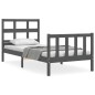 vidaXL Estructura de cama con cabecero madera maciza gris 100x200 cm vidaXL Estructura de cama con cabecero madera maciza gris 100x200 cm