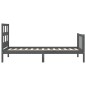 vidaXL Estructura de cama con cabecero madera maciza gris 100x200 cm vidaXL Estructura de cama con cabecero madera maciza gris 100x200 cm