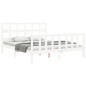 vidaXL Estructura de cama matrimonio con cabecero madera maciza blanco vidaXL Estructura de cama matrimonio con cabecero madera maciza blanco