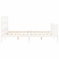 vidaXL Estructura de cama matrimonio con cabecero madera maciza blanco vidaXL Estructura de cama matrimonio con cabecero madera maciza blanco