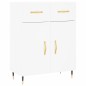 vidaXL Aparador alto madera contrachapada blanco 69,5x34x180 cm