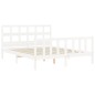 vidaXL Estructura de cama con cabecero madera maciza blanco 160x200 cm vidaXL Estructura de cama con cabecero madera maciza blanco 160x200 cm
