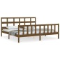 vidaXL Estructura cama y cabecero madera maciza marrón miel 200x200 cm