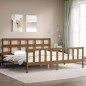 vidaXL Estructura cama y cabecero madera maciza marrón miel 200x200 cm