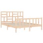 vidaXL Estructura de cama de matrimonio con cabecero madera maciza vidaXL Estructura de cama de matrimonio con cabecero madera maciza