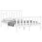vidaXL Estructura cama de matrimonio con cabecero madera maciza blanco vidaXL Estructura cama de matrimonio con cabecero madera maciza blanco