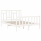 vidaXL Estructura cama de matrimonio con cabecero madera maciza blanco vidaXL Estructura cama de matrimonio con cabecero madera maciza blanco