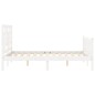 vidaXL Estructura cama de matrimonio con cabecero madera maciza blanco vidaXL Estructura cama de matrimonio con cabecero madera maciza blanco