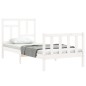 vidaXL Estructura de cama con cabecero madera maciza blanco 90x200 cm vidaXL Estructura de cama con cabecero madera maciza blanco 90x200 cm