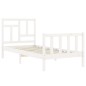 vidaXL Estructura de cama con cabecero madera maciza blanco 90x200 cm vidaXL Estructura de cama con cabecero madera maciza blanco 90x200 cm