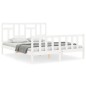 vidaXL Estructura de cama con cabecero madera maciza blanco 160x200 cm vidaXL Estructura de cama con cabecero madera maciza blanco 160x200 cm