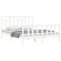 vidaXL Estructura de cama con cabecero madera maciza blanco 160x200 cm vidaXL Estructura de cama con cabecero madera maciza blanco 160x200 cm