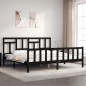 vidaXL Estructura de cama con cabecero madera maciza negro 200x200 cm vidaXL Estructura de cama con cabecero madera maciza negro 200x200 cm