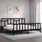 vidaXL Estructura de cama con cabecero madera maciza negro 200x200 cm vidaXL Estructura de cama con cabecero madera maciza negro 200x200 cm