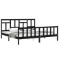 vidaXL Estructura de cama con cabecero madera maciza negro 200x200 cm vidaXL Estructura de cama con cabecero madera maciza negro 200x200 cm
