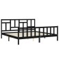 vidaXL Estructura de cama con cabecero madera maciza negro 200x200 cm vidaXL Estructura de cama con cabecero madera maciza negro 200x200 cm